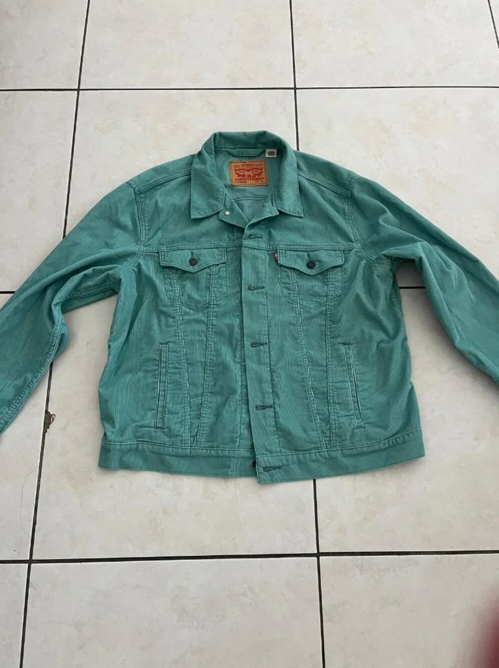 Men's Levis Teal Green Casual Button-Up Jacket Shirt,Used